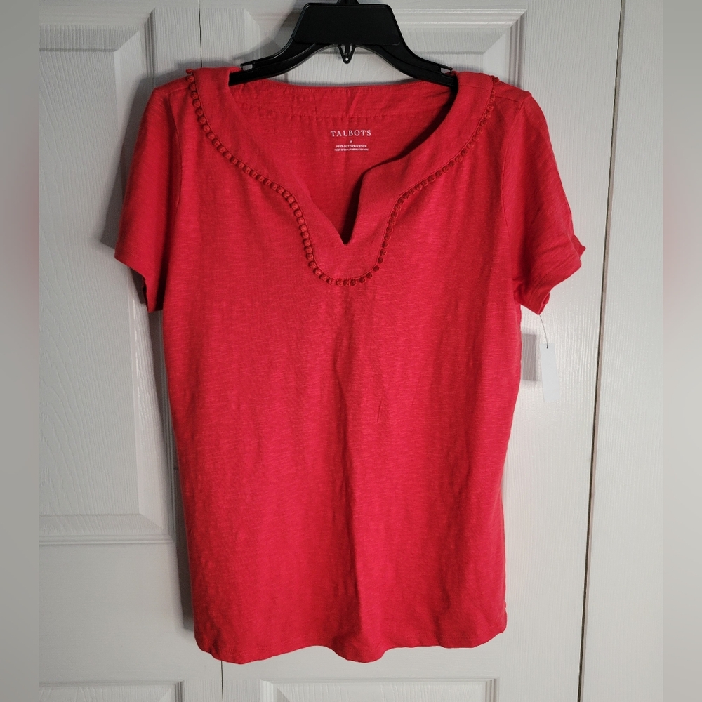 Talbots Vibrant Red Short Sleeve Top